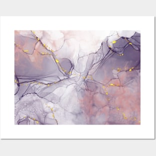 Violet and Gold Marble Posters and Art